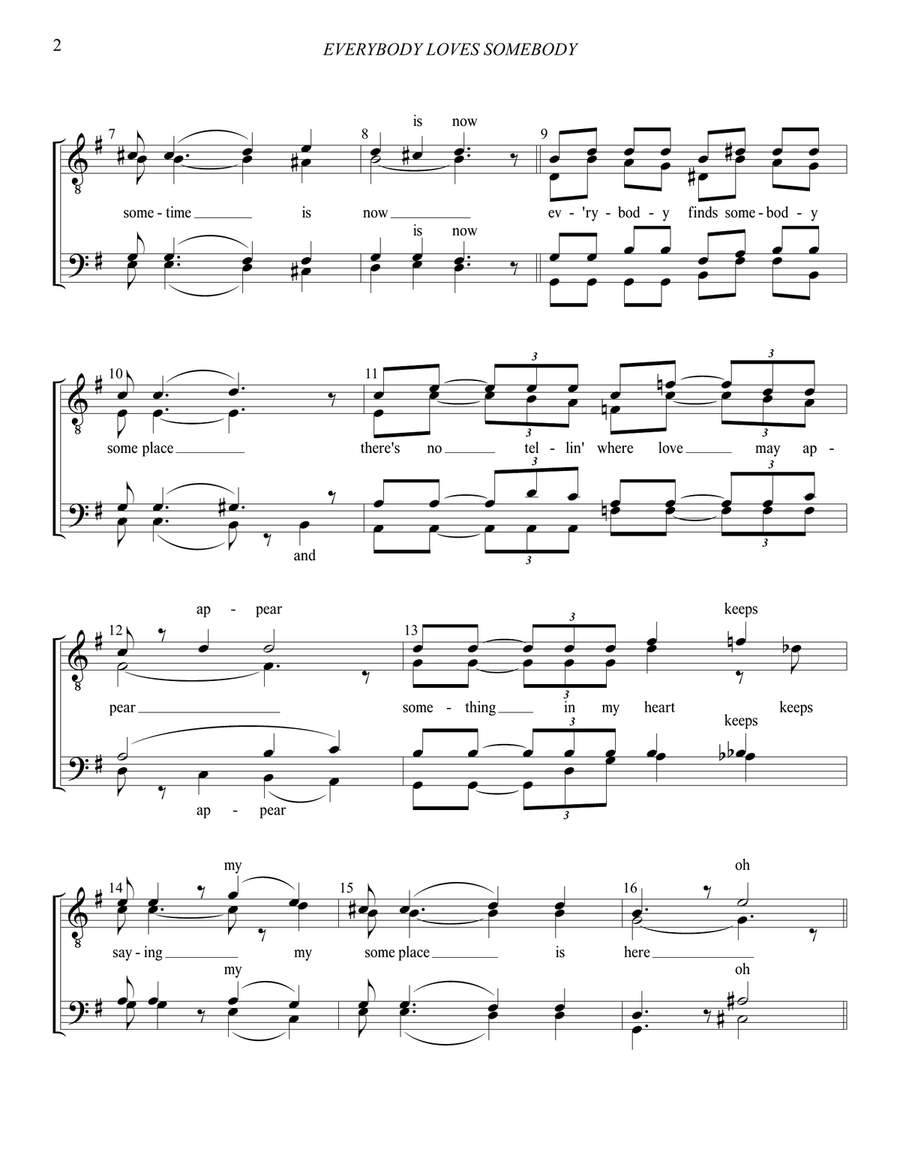 Everybody Loves Somebody TTBB scores gallery preview page 3
