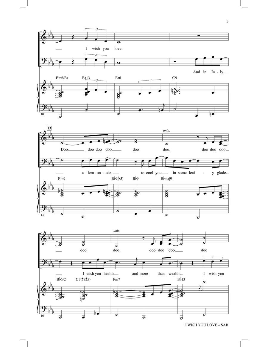 I Wish You Love I Wish You Love 3-Part scores gallery preview page 2