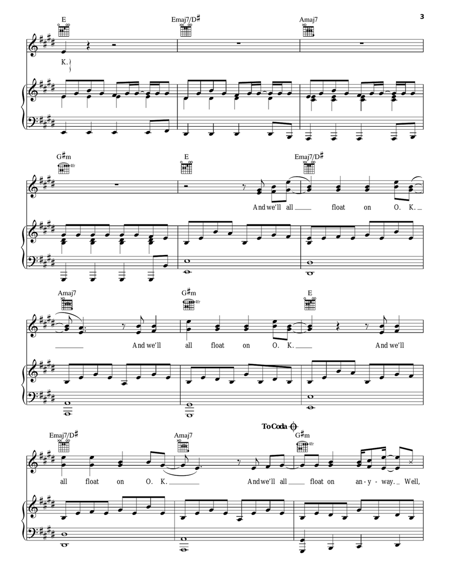 Float On Piano, Vocal, Guitar scores gallery preview page 3