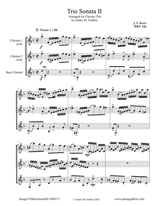 BACH: Trio Sonata No. 2 BWV 526 for Clarinet Trio