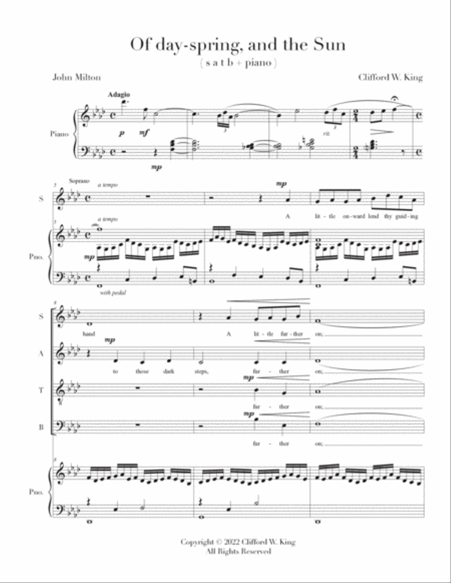 Of day-spring and the Sun ( s a t b + piano ) 4-Part scores gallery preview page 2
