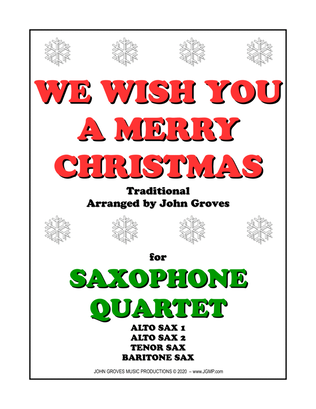 Book cover for We Wish You A Merry Christmas - Saxophone Quartet