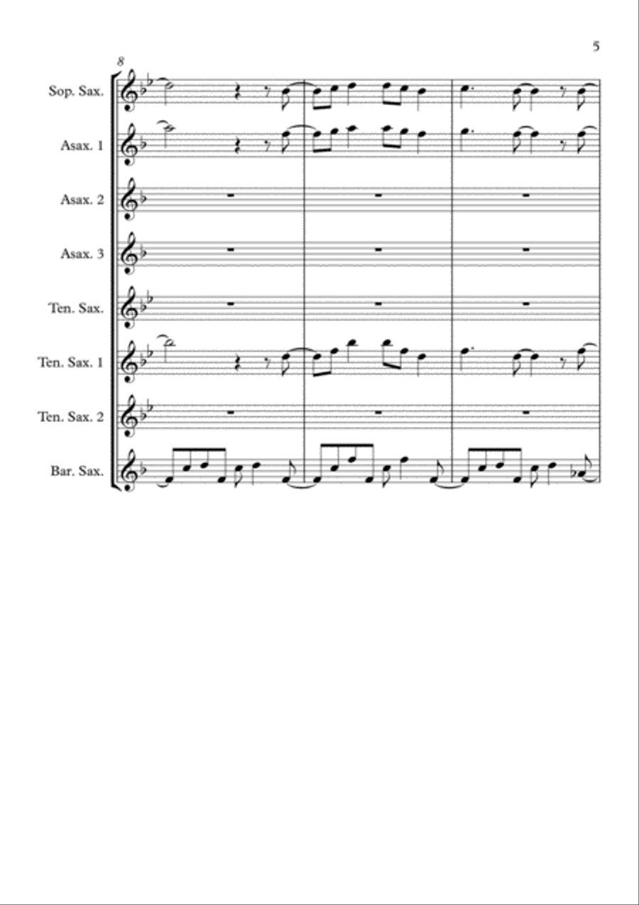 Linus And Lucy Woodwind Quintet scores gallery preview page 5