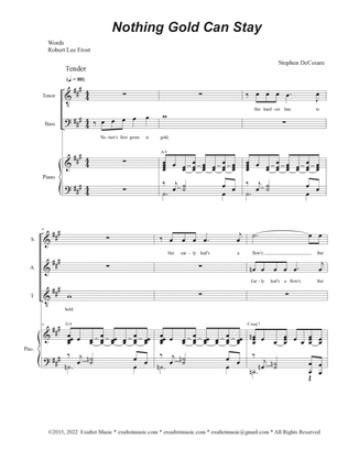 Nothing Gold Can Stay (Vocal Quartet - (SATB)