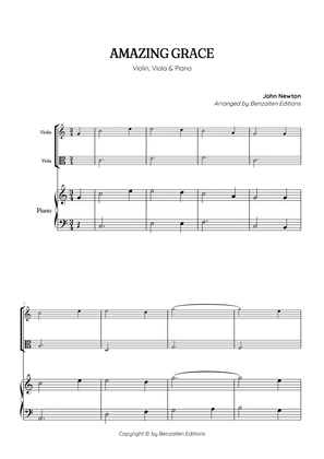 Amazing Grace • super easy violin and viola sheet music with piano accompaniment