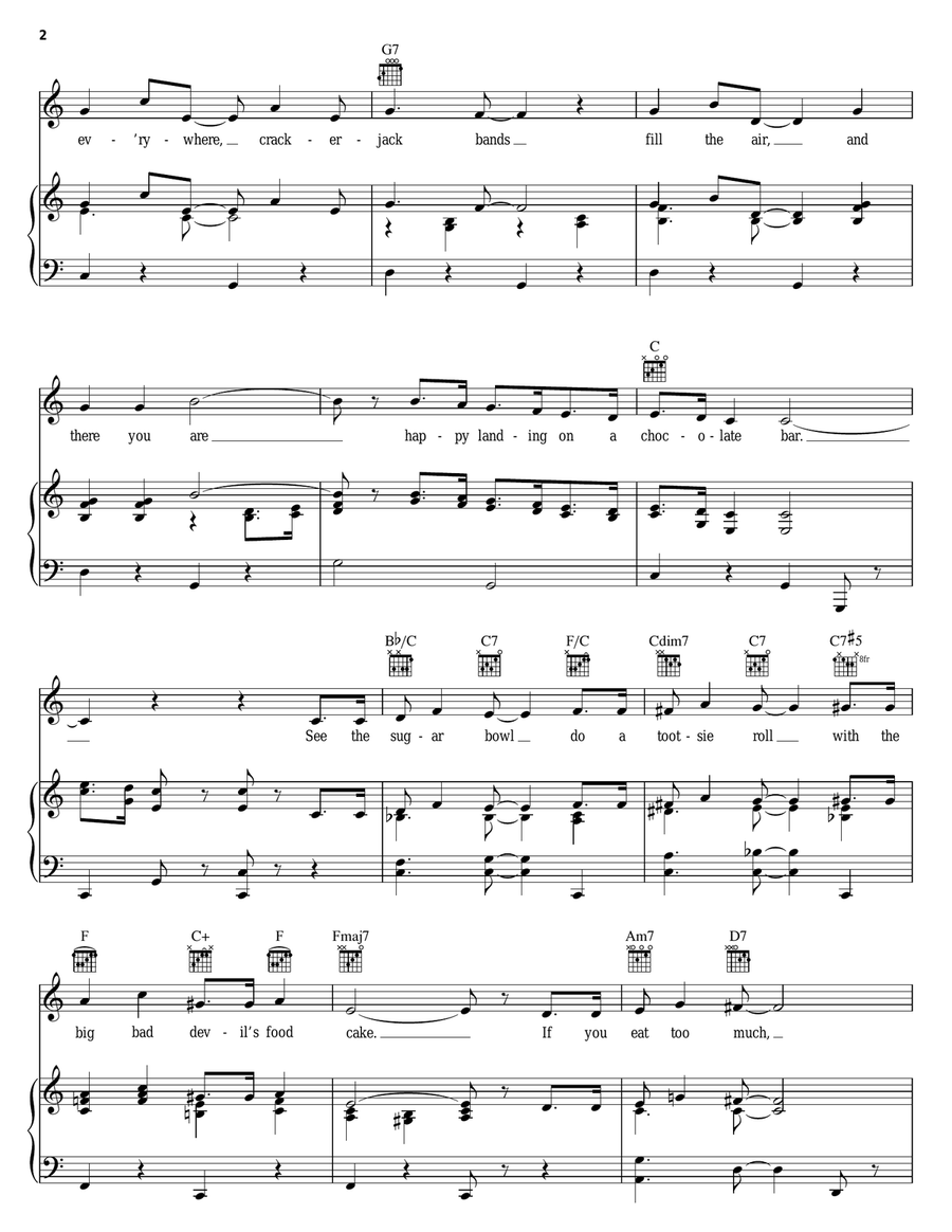 On The Good Ship Lollipop Piano, Vocal, Guitar scores gallery preview page 2