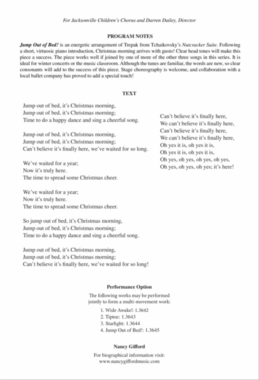 Jump Out of Bed! Jump Out of Bed! Unison Choir scores gallery preview page 2