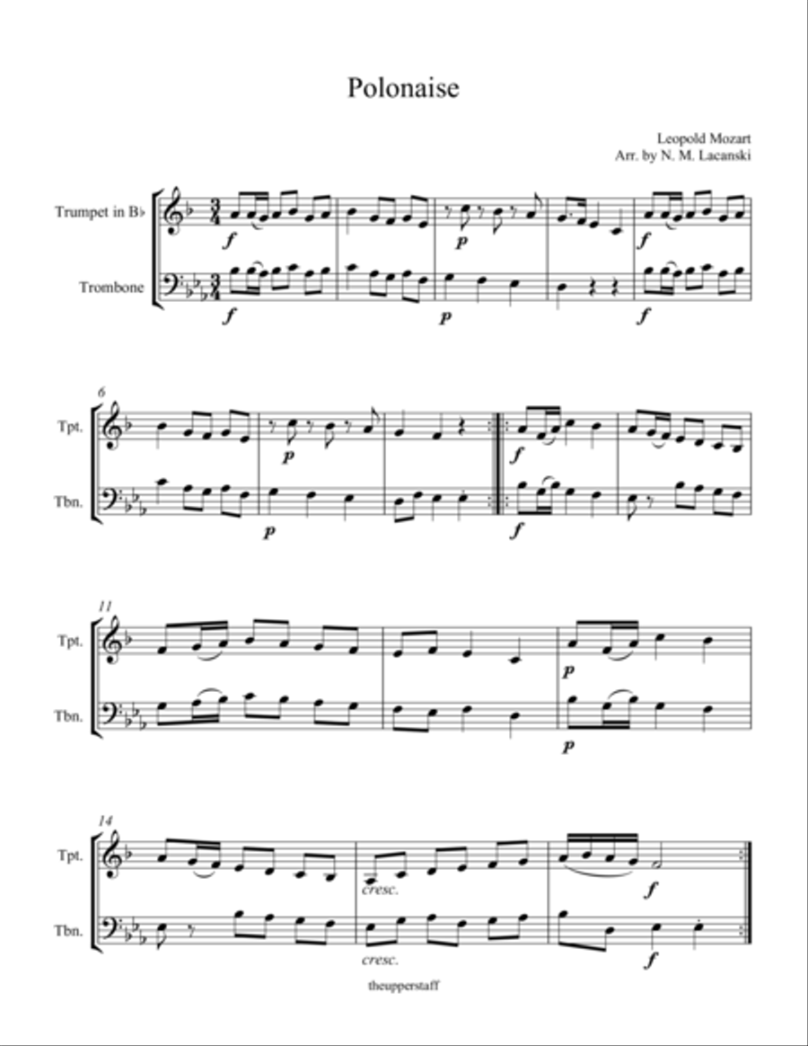 Polonaise Brass Duet scores gallery preview page 1
