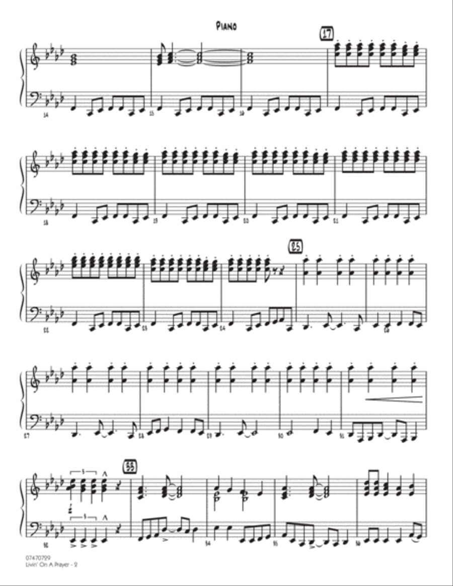 Livin' On A Prayer - Piano Jazz Ensemble scores gallery preview page 2