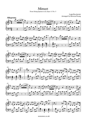 Minuet from Boccherini's String Quintet in E, Op. 11, No. 5 (G 275)