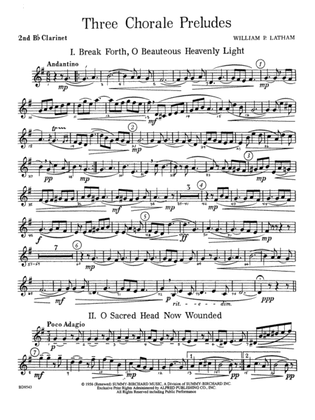 Three Chorale Preludes: 2nd B-flat Clarinet