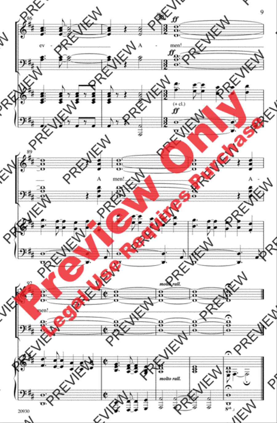 Our Father (The Lord's Prayer in a Caribbean Style) 4-Part scores gallery preview page 9