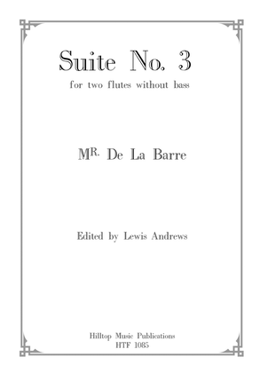 Book cover for De La Barre Suite no. 3 for two flutes