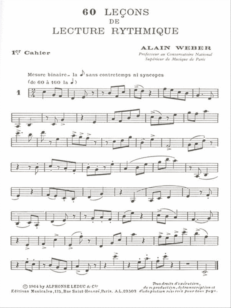 60 Lecons De Lecture Rythmique - Volume 1 Collection / Songbook scores gallery preview page 2