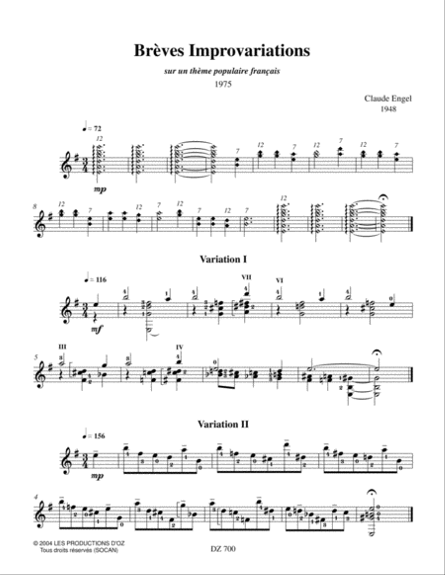 Improvariations Classical Guitar scores gallery preview page 3