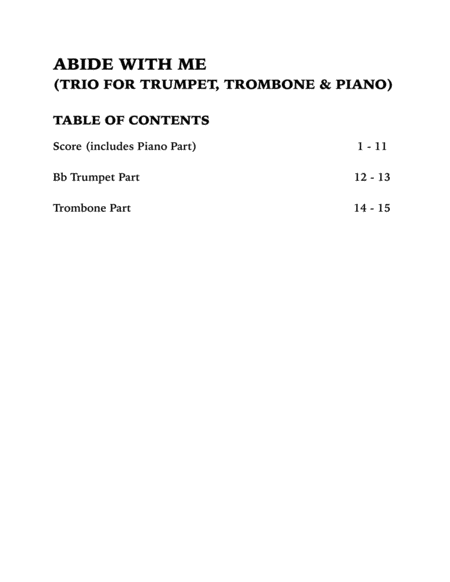 Abide with Me (Trio for Trumpet, Trombone and Piano) image number null