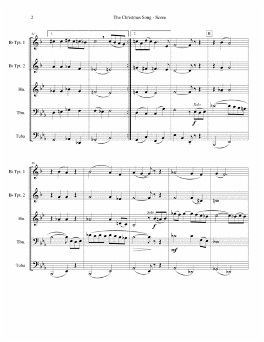 The Christmas Song (Chestnuts Roasting On An Open Fire) Brass Ensemble scores gallery preview page 4