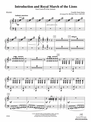 Introduction and Royal March of the Lions (from Carnival of the Animals): Piano Accompaniment