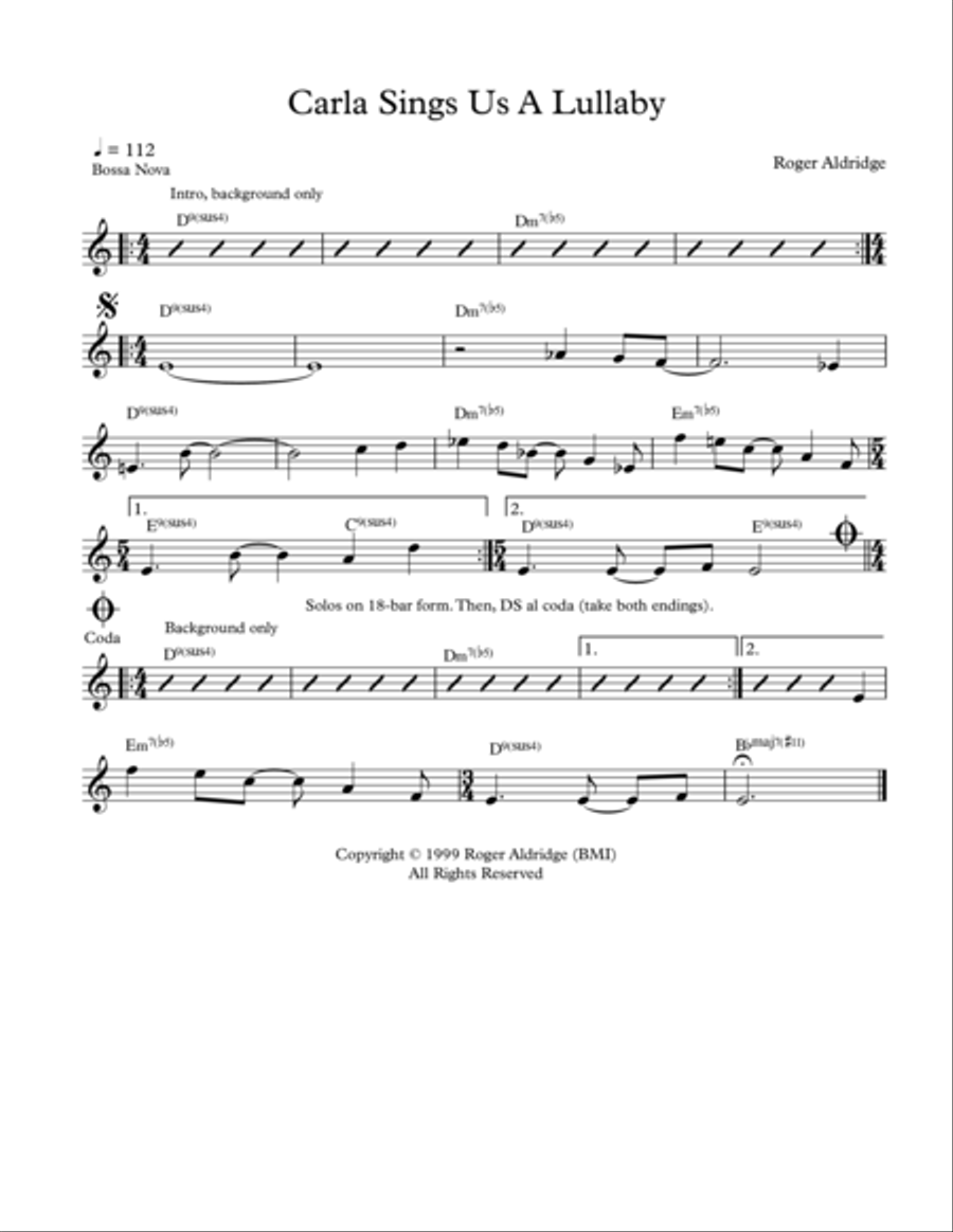 Carla Sings Us A Lullaby Jazz Ensemble scores gallery preview page 1