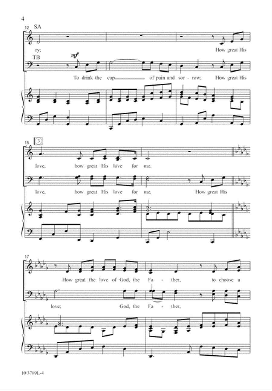 How Great His Love 4-Part scores gallery preview page 5