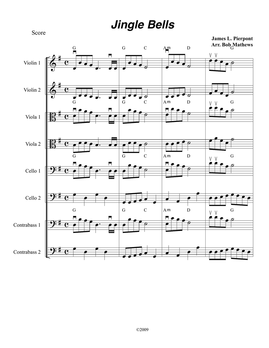 Jingle Bells for Strings String Orchestra scores gallery preview page 1