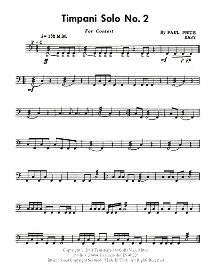 Timpani Solo No. 2 Percussion scores gallery preview page 2