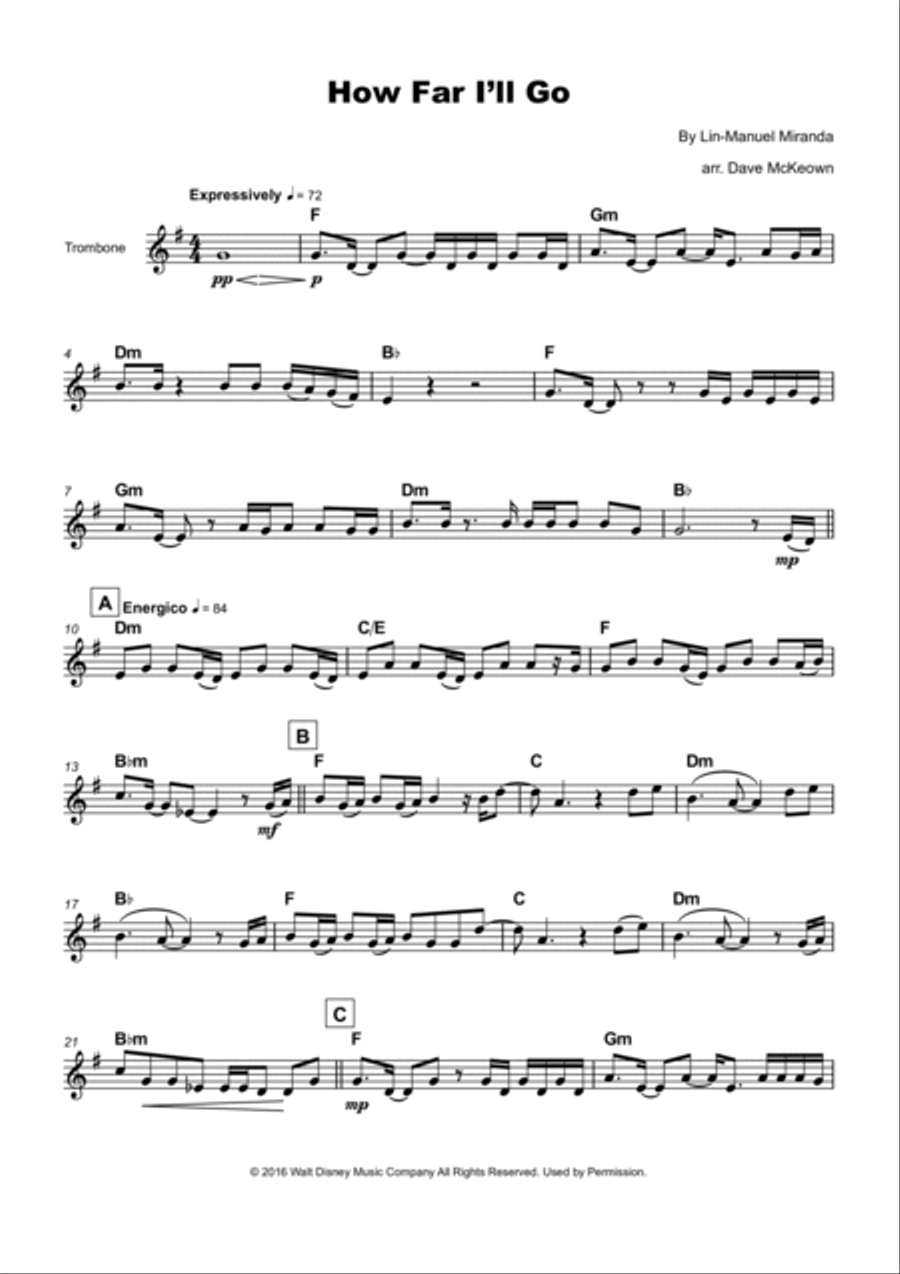 How Far I'll Go Small Ensemble scores gallery preview page 2