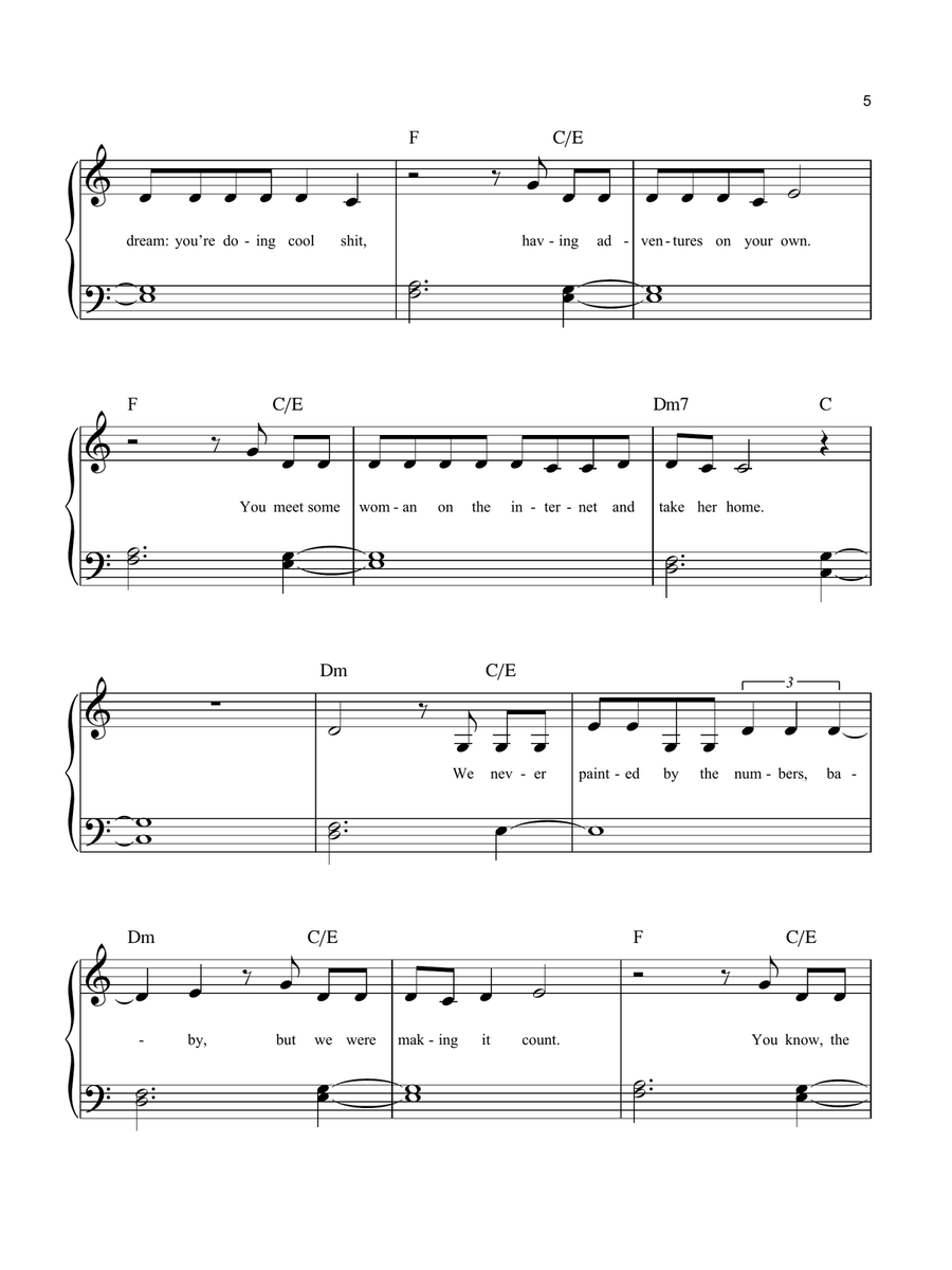 the 1 Easy Piano scores gallery preview page 5