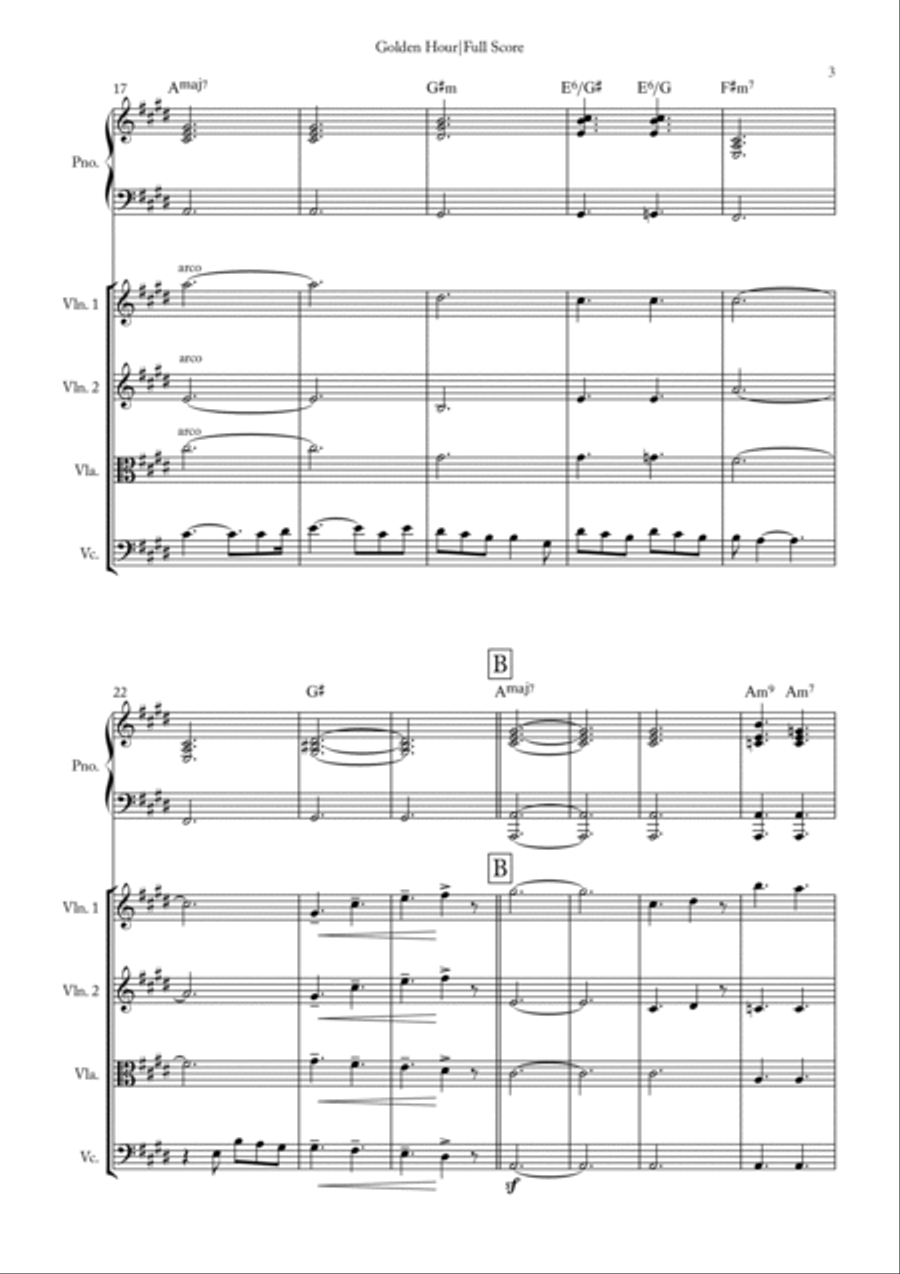 Golden Hour Golden Hour String Quartet scores gallery preview page 3