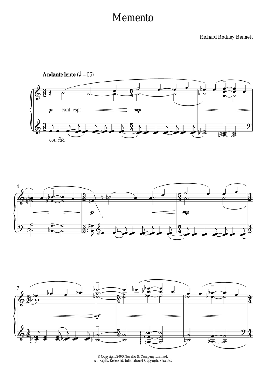Memento Memento Piano Solo scores gallery preview page 1