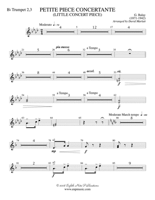 Petite Piece Concertante (Little Concert Piece) (Solo Cornet and Concert Band): 2nd & 3rd Trumpet