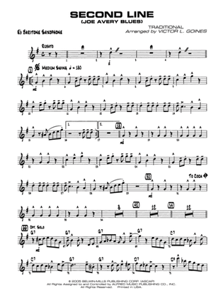 Second Line (Joe Avery Blues): E-flat Baritone Saxophone