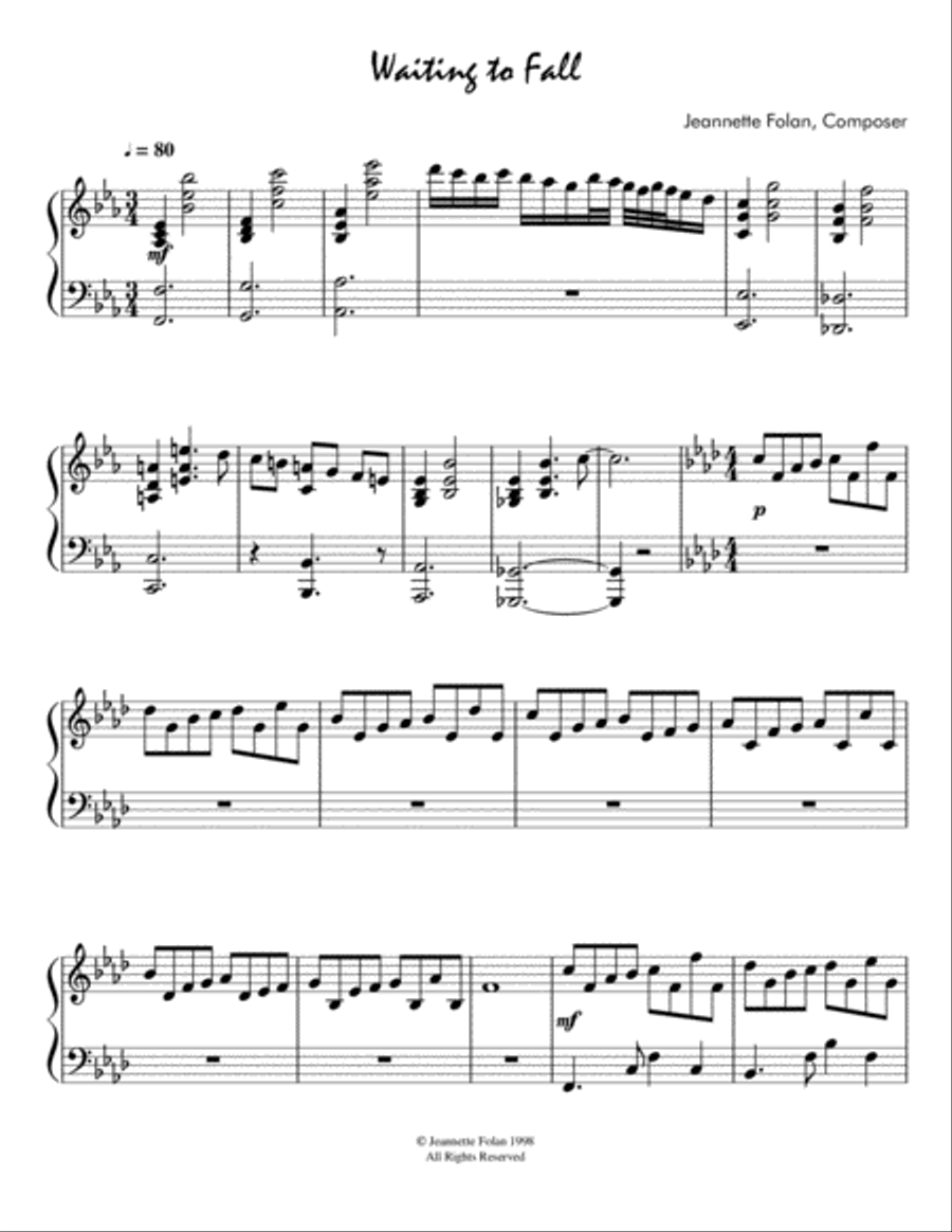 Waiting To Fall Piano Method scores gallery preview page 1