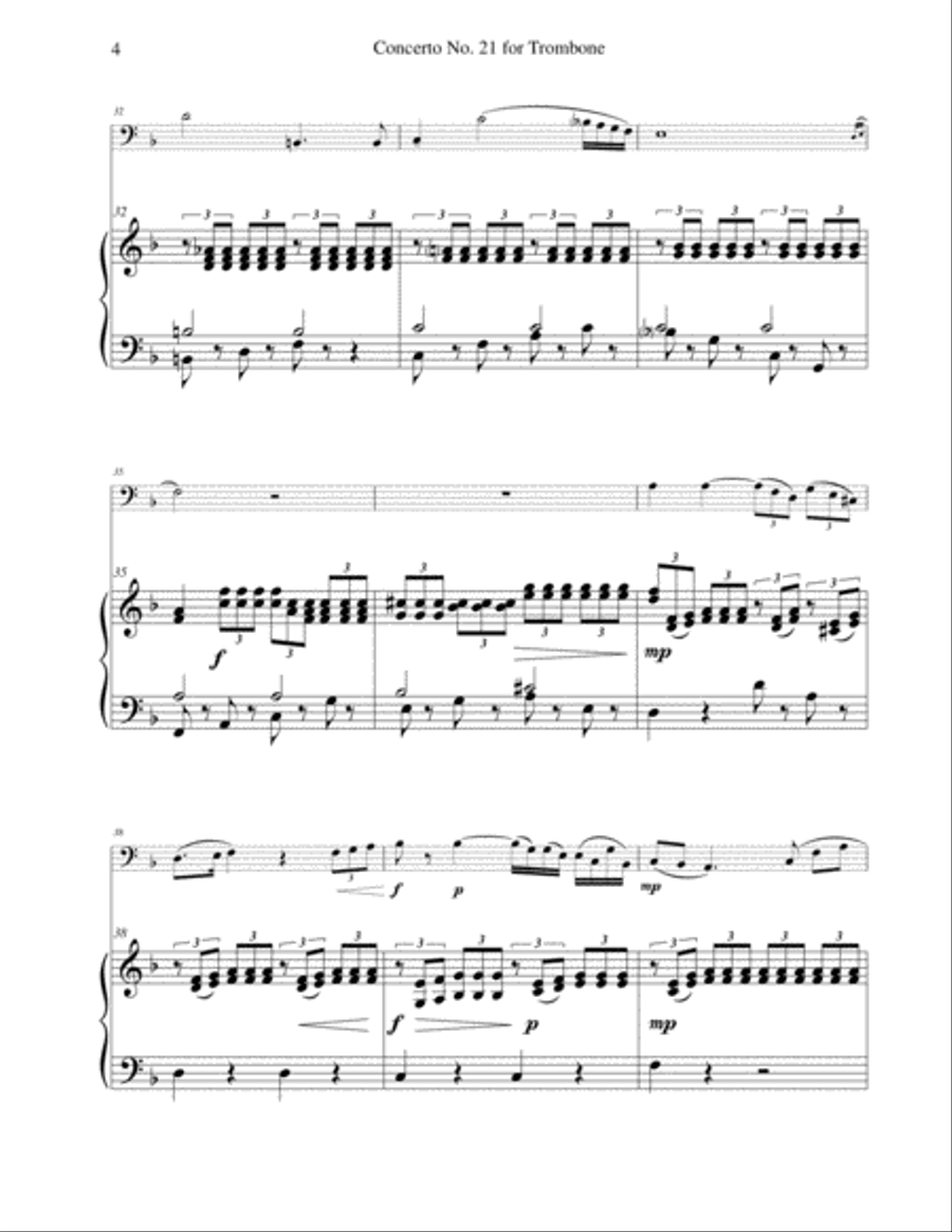 Concerto No. 21 for Solo Trombone Trombone Solo scores gallery preview page 4