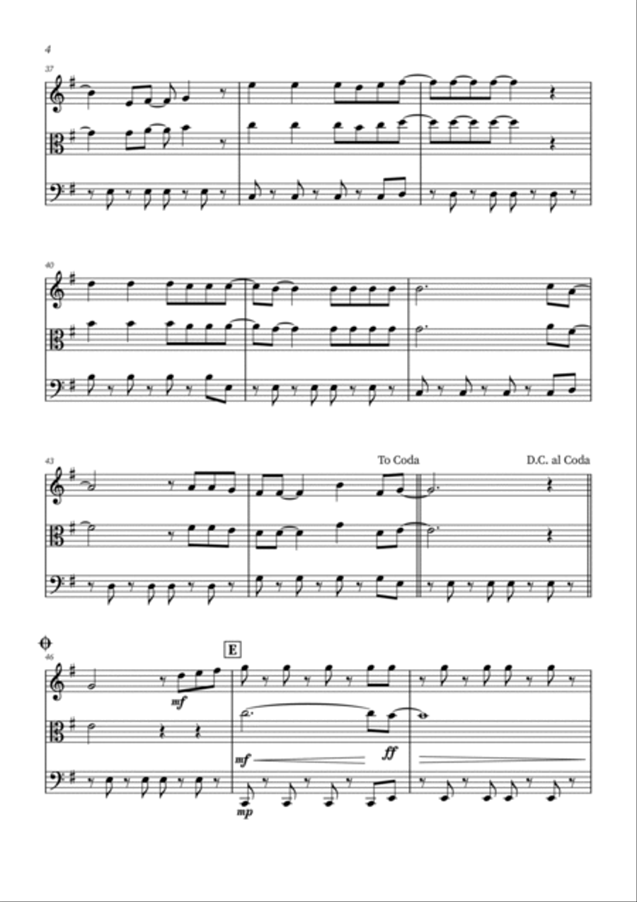 Viva La Vida Viva La Vida String Trio scores gallery preview page 4