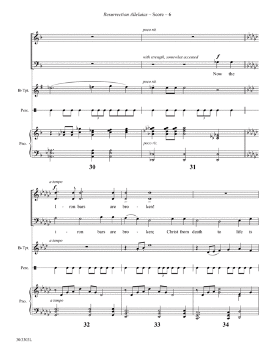 Resurrection Alleluias - Trumpet and Hand Drum Score and Parts Choir scores gallery preview page 9