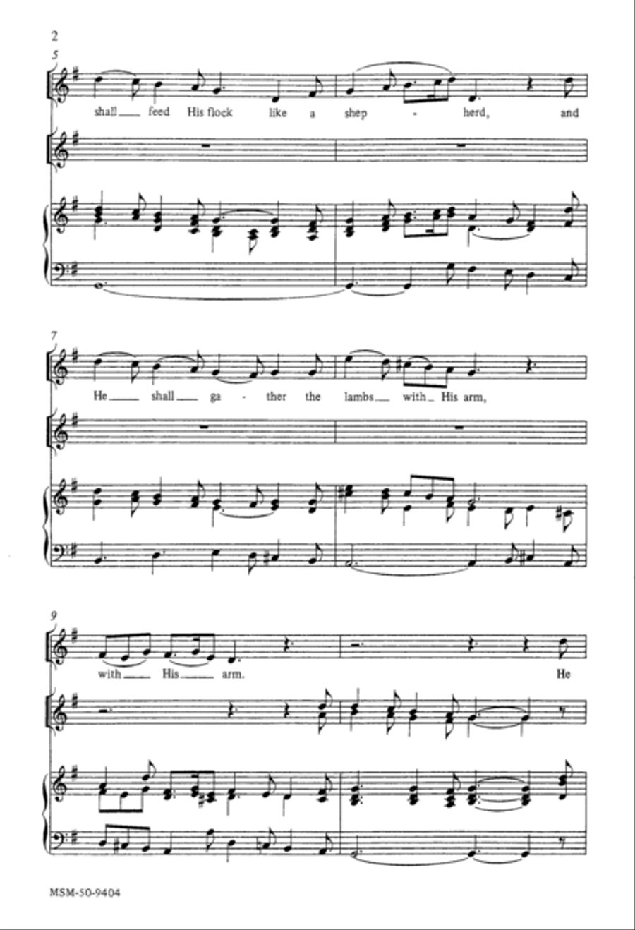 He Shall Feed His Flock Unison Choir scores gallery preview page 2