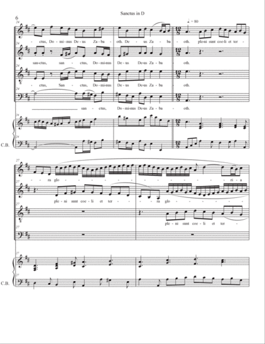 Sanctus in D Major 4-Part scores gallery preview page 6
