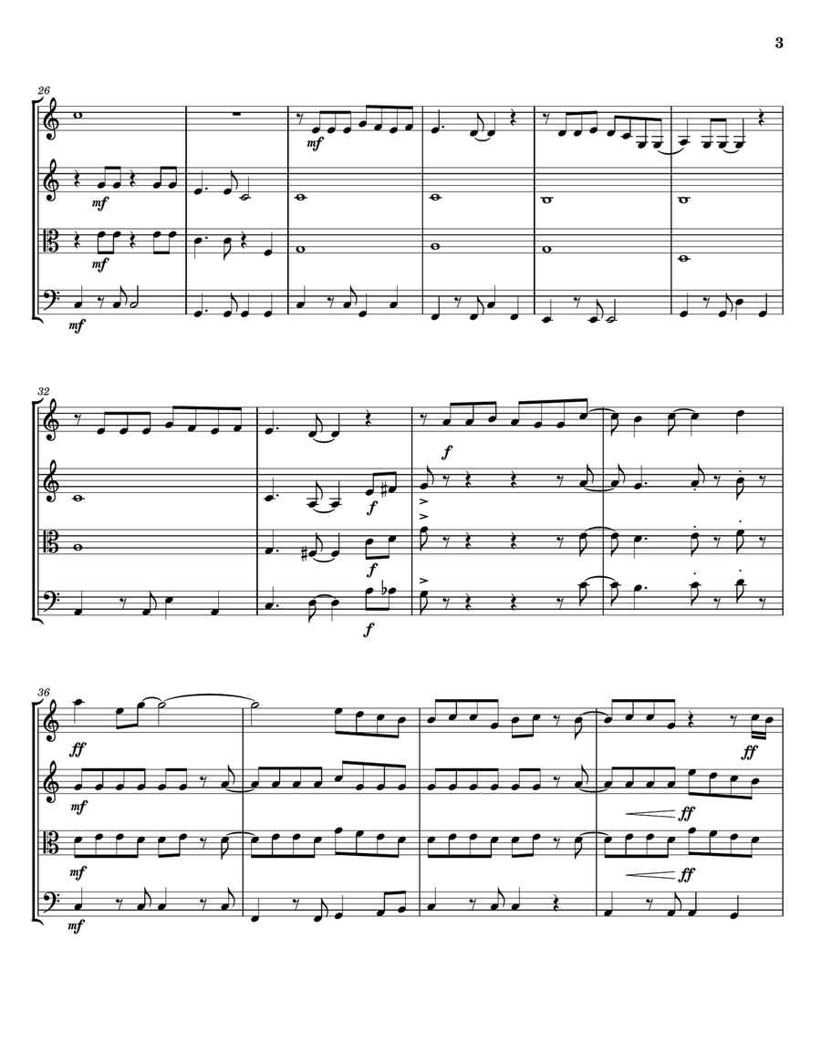 I Won't Say (i'm In Love) String Quartet scores gallery preview page 3