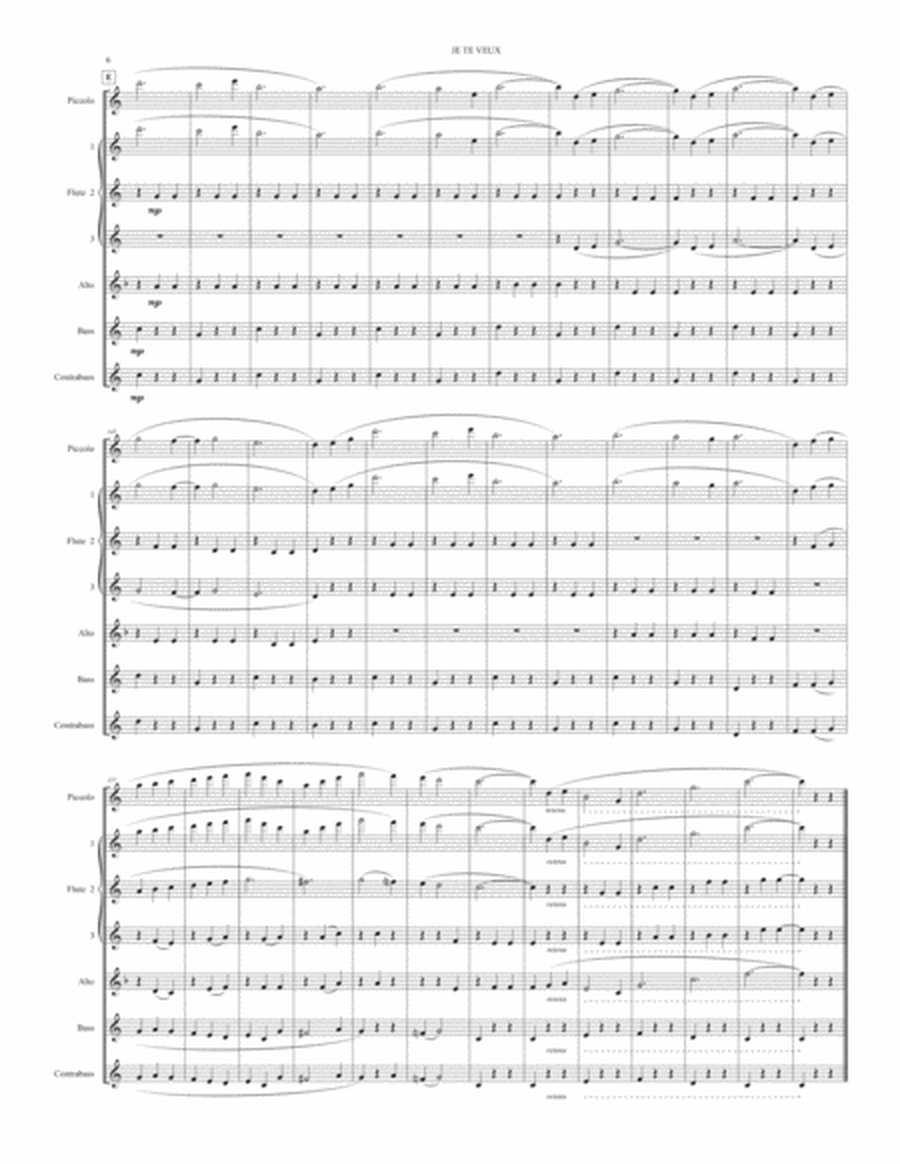 Je Te Veux (for flute choir) image number null