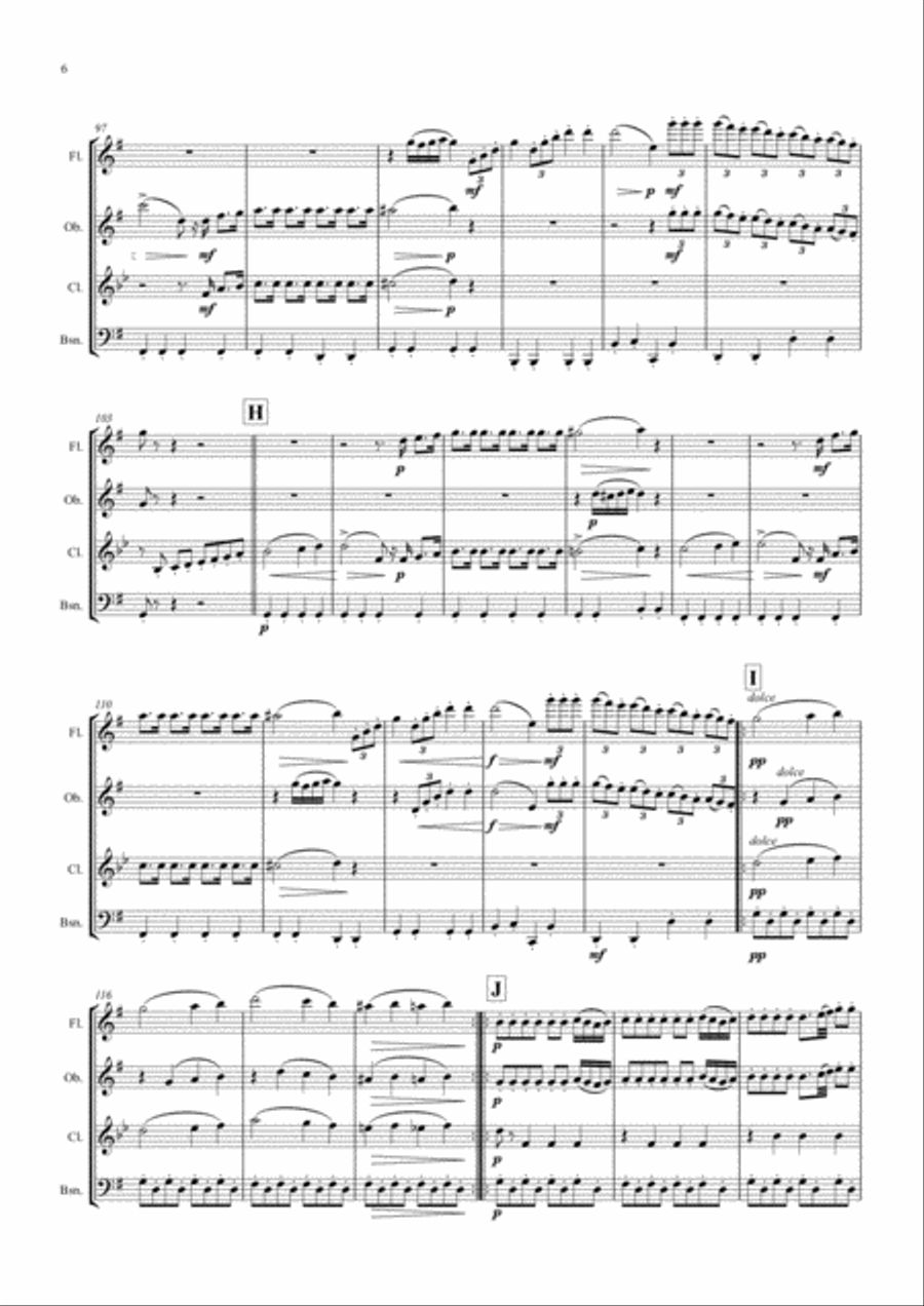 The Barber of Seville - Overture - Wind Quartet Woodwind Quartet scores gallery preview page 6