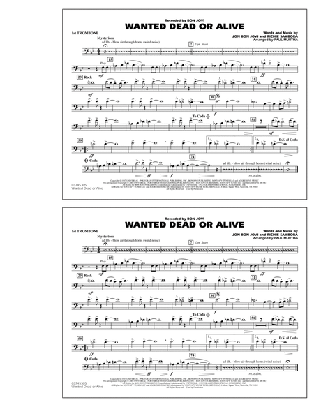 Wanted Dead or Alive - 1st Trombone