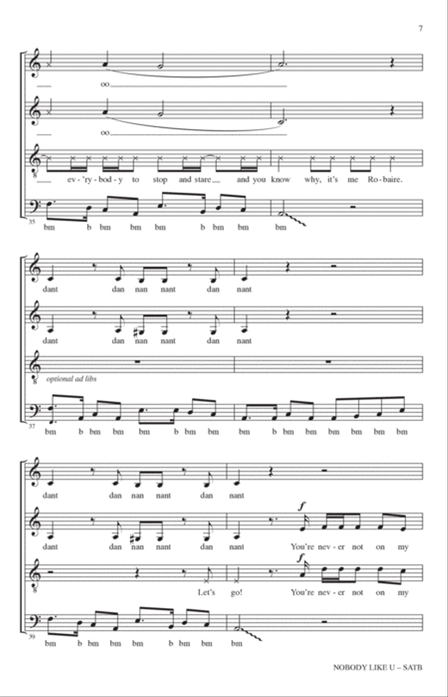 Nobody Like U (from Turning Red) (arr. Deke Sharon) 4-Part scores gallery preview page 6