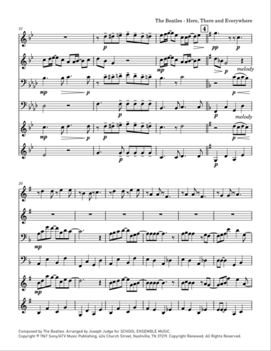 Here, There And Everywhere Chamber Music scores gallery preview page 3