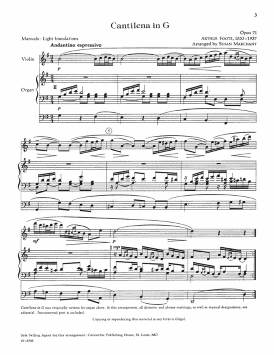 Cantilena in G; Opus 71