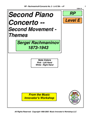 Rachmaninoff - 2nd Piano Concerto - 2nd Mvt Arr. - (Key Map Tablature)