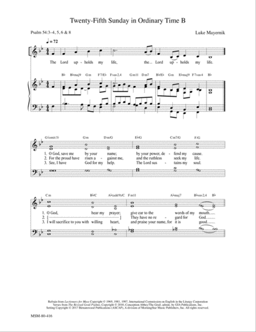 Twenty-Fifth Sunday in Ordinary Time B 4-Part scores gallery preview page 1