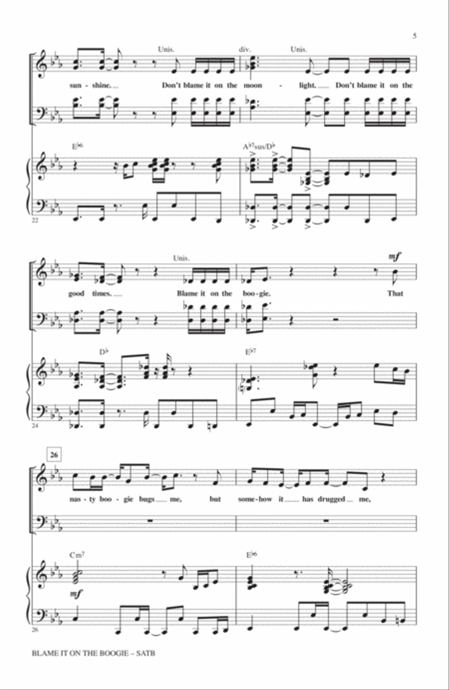 Blame It On The Boogie 4-Part scores gallery preview page 4
