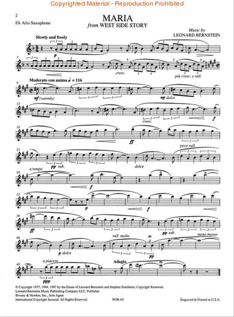 Bernstein for Alto Saxophone Alto Saxophone scores gallery preview page 2