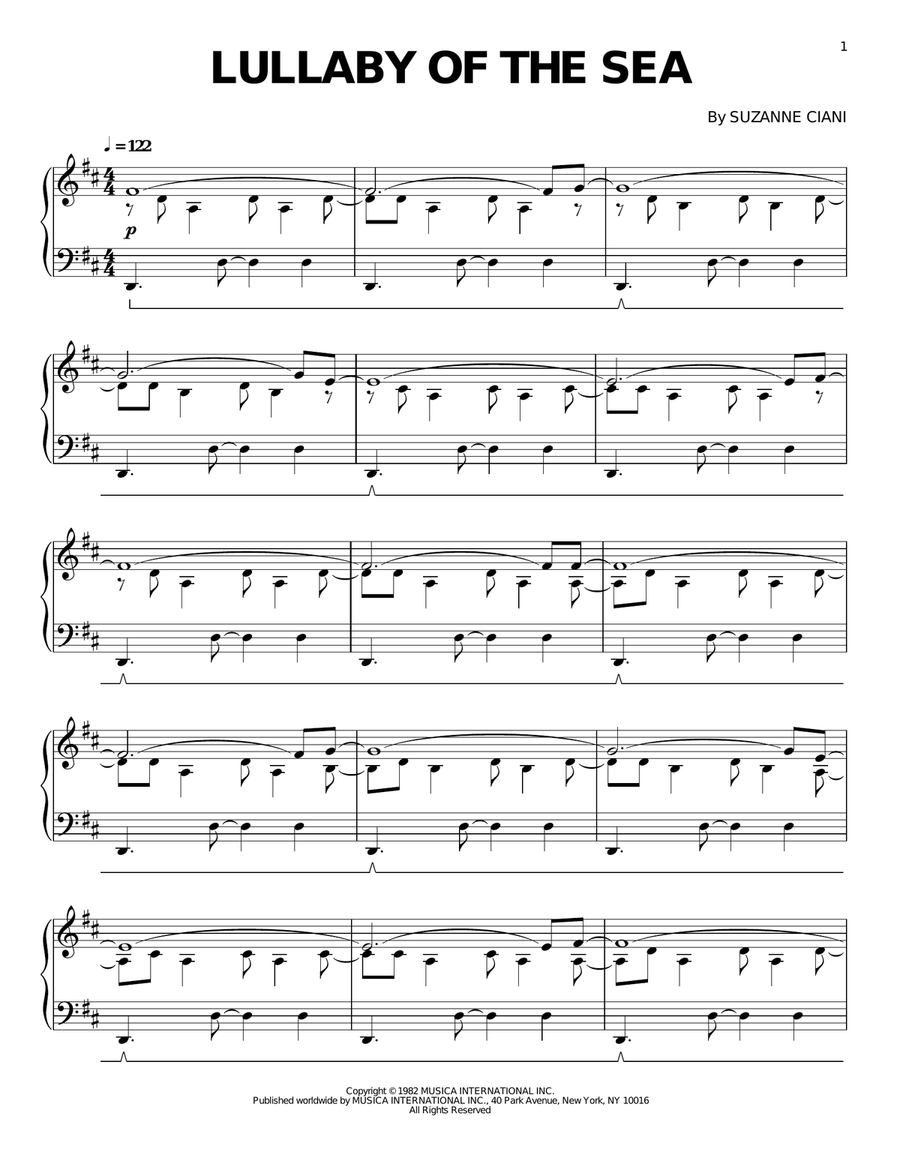 The Fifth Wave-Lullaby Of The Sea Piano Solo scores gallery preview page 1